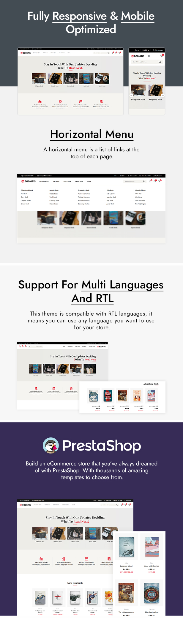 Bookitis - Books Store & Stationery Shop PrestaShop Theme