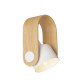 Nordic Style Wooden Arch Wall Lamp with Rotating Reading Light