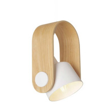 Nordic Style Wooden Arch Wall Lamp with Rotating Reading Light