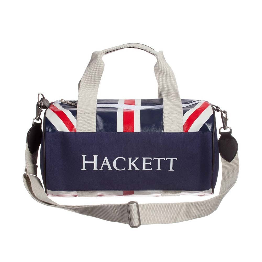 hackett print duffle bag in blue for men