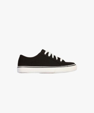lace up canvas low white shoes