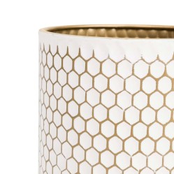 honeycomb mid-century indoor metal pot planter