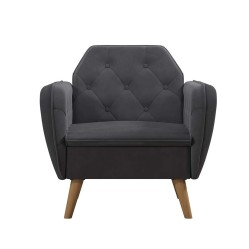 elama modern faux leather tufted bar stool in black