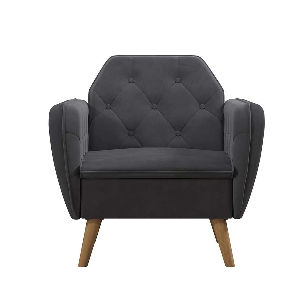 elama modern faux leather tufted bar stool in black