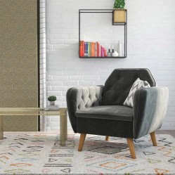 elama modern faux leather tufted bar stool in black